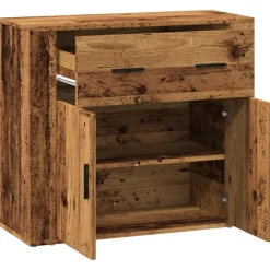 vidaXL Dressoir 80x33x70 cm bewerkt hout oud houtkleurig