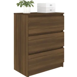 vidaXL Dressoir 60x35x76 cm bewerkt hout bruin eikenkleur