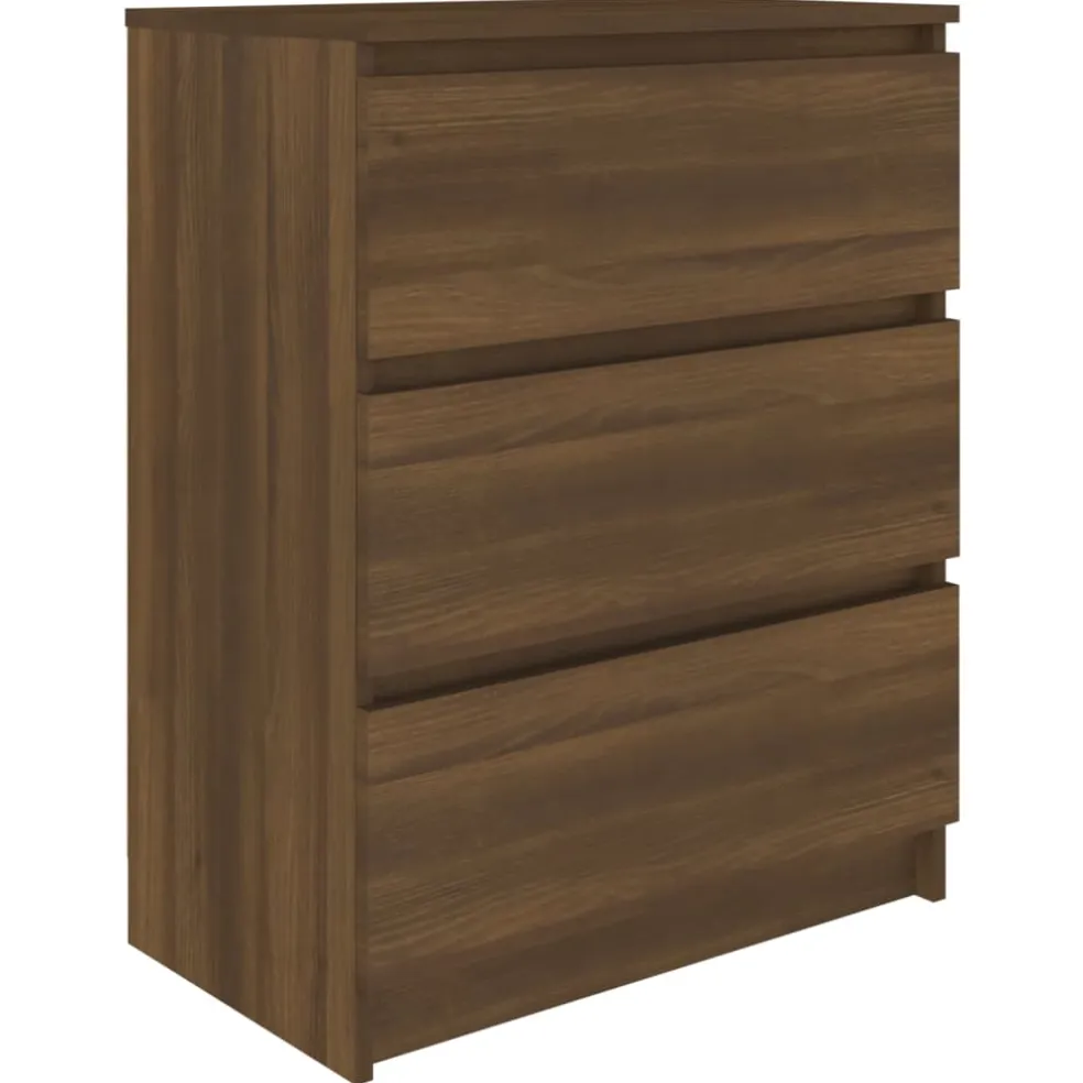vidaXL Dressoir 60x35x76 cm bewerkt hout bruin eikenkleur