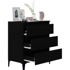 vidaXL Dressoir 60x35x70 cm bewerkt hout zwart