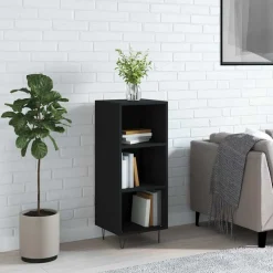 vidaXL Dressoir 34,5x32,5x90 cm bewerkt hout zwart