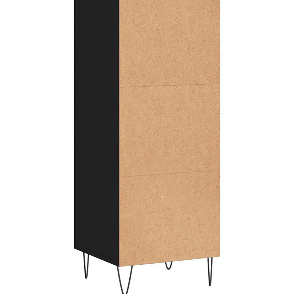 vidaXL Dressoir 34,5x32,5x90 cm bewerkt hout zwart