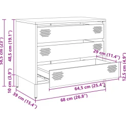 vidaXL Dressoir 68x39x58,5 cm koudgewalst staal mosterdgeel