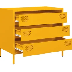 vidaXL Dressoir 68x39x58,5 cm koudgewalst staal mosterdgeel