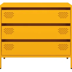 vidaXL Dressoir 68x39x58,5 cm koudgewalst staal mosterdgeel
