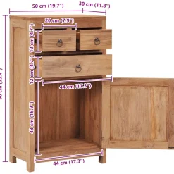 vidaXL Dressoir 50x30x90 cm massief teakhout