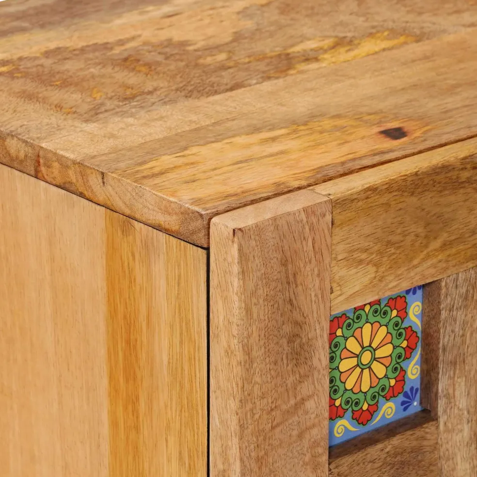 vidaXL Dressoir 60 x 33 x 75 cm Massief Mango Hout Naturel