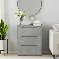 vidaXL Dressoir 60x40x73 cm spaanplaat betongrijs betongrijs