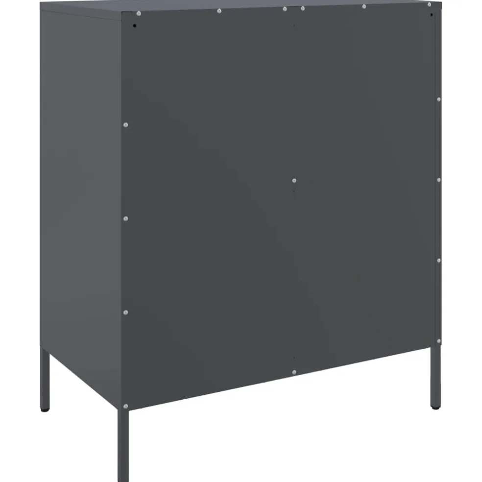 vidaXL Dressoir 68x39x79 cm staal antracietkleurig