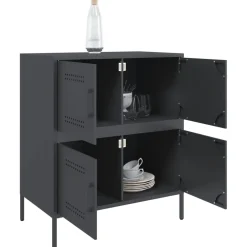 vidaXL Dressoir 68x39x79 cm staal antracietkleurig