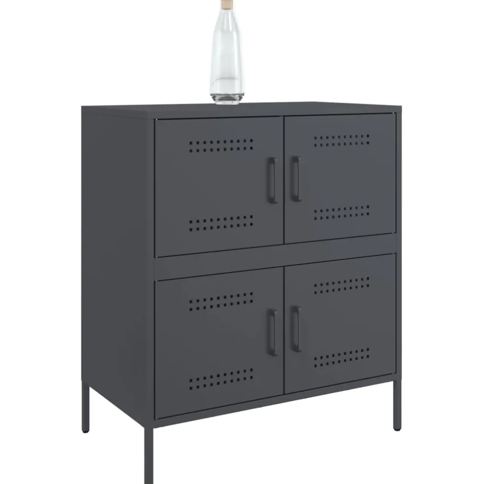 vidaXL Dressoir 68x39x79 cm staal antracietkleurig