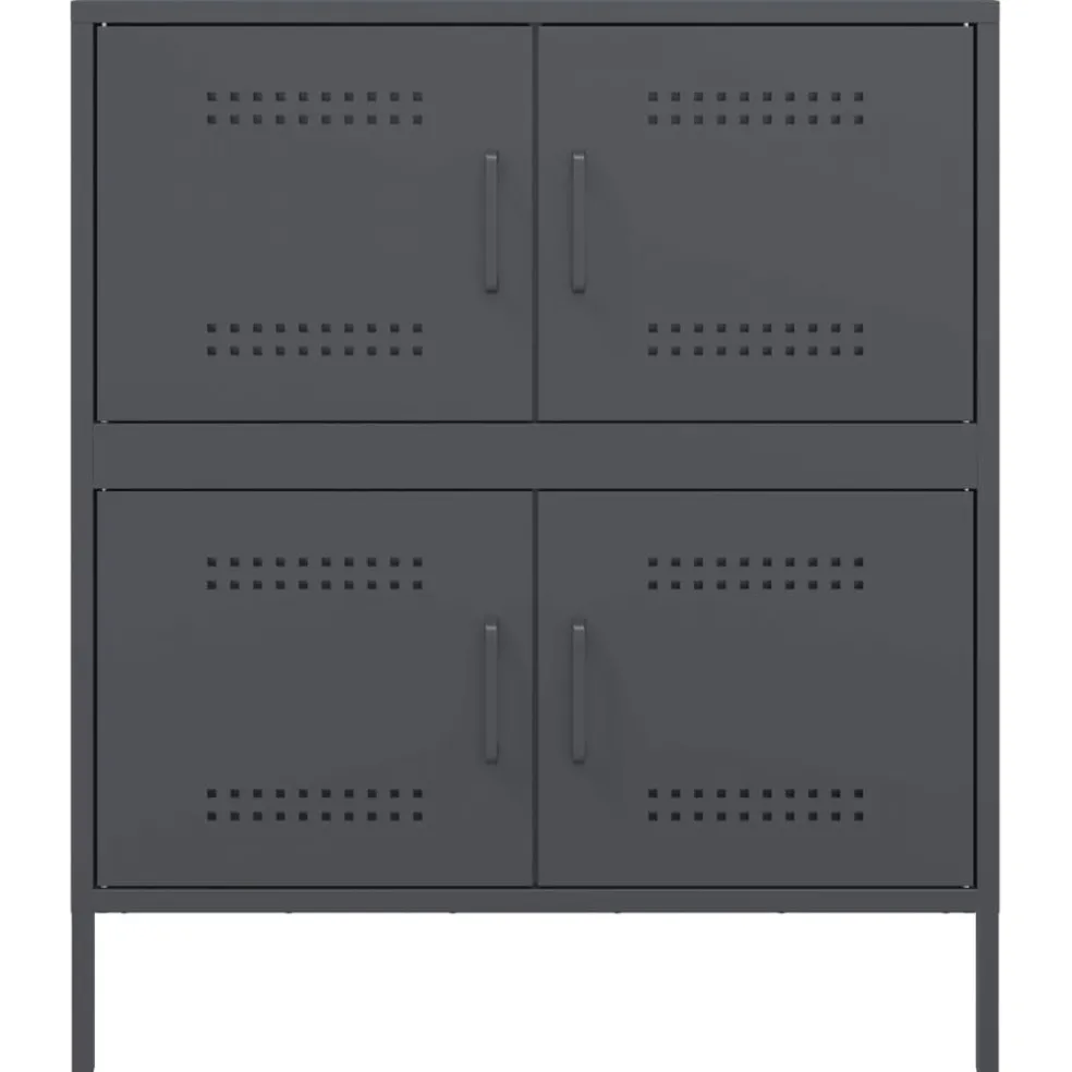 vidaXL Dressoir 68x39x79 cm staal antracietkleurig