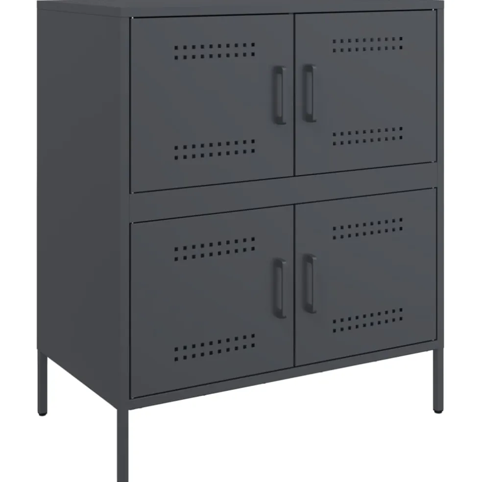 vidaXL Dressoir 68x39x79 cm staal antracietkleurig
