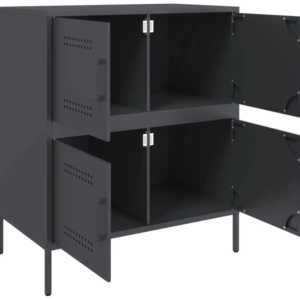 vidaXL Dressoir 68x39x79 cm staal antracietkleurig