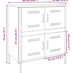 vidaXL Dressoir 68x39x79 cm staal antracietkleurig