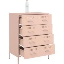 vidaXL Dressoir 68x39x89 cm staal roze