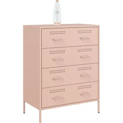 vidaXL Dressoir 68x39x89 cm staal roze
