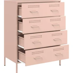 vidaXL Dressoir 68x39x89 cm staal roze
