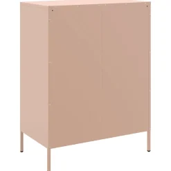 vidaXL Dressoir 68x39x89 cm staal roze