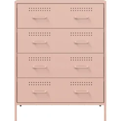 vidaXL Dressoir 68x39x89 cm staal roze