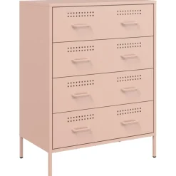 vidaXL Dressoir 68x39x89 cm staal roze