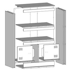 vidaXL Dressoir 67x39x107 cm staal wit