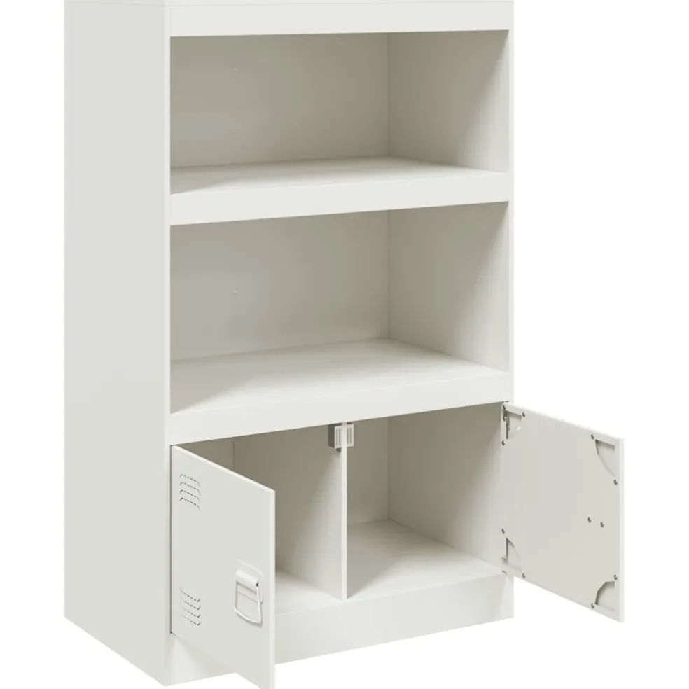 vidaXL Dressoir 67x39x107 cm staal wit
