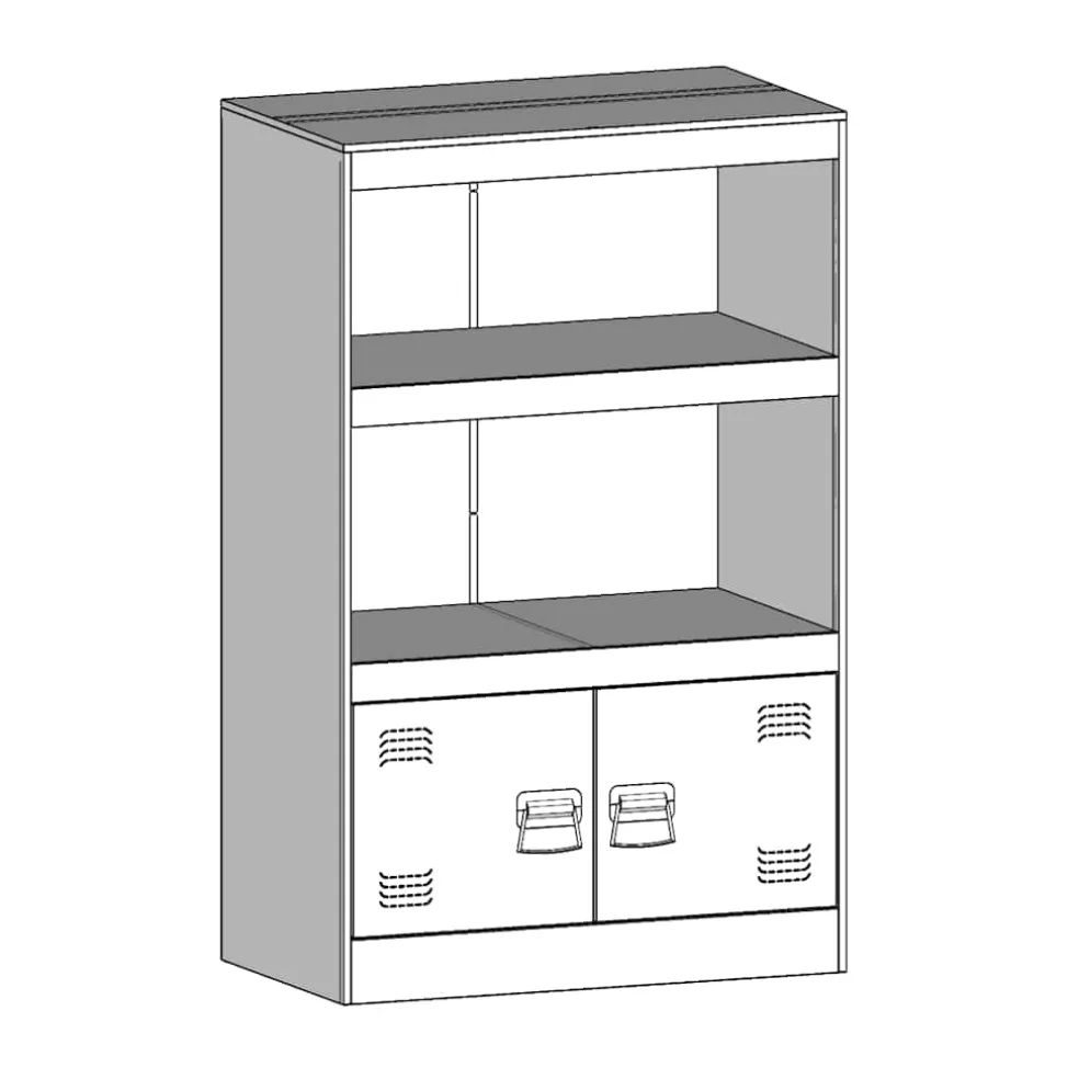 vidaXL Dressoir 67x39x107 cm staal wit