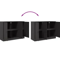 vidaXL Dressoir 99x39x73 cm staal zwart