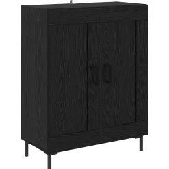 vidaXL Dressoir Zwart Eiken 69,5 x 34 x 90 cm Gemonteerd hout en ijzer