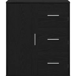 vidaXL Dressoir Zwart Eiken 60 x 31 x 70 cm Bewerkt hout