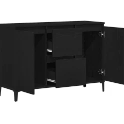 vidaXL Dressoir Zwart Eiken 104 x 35 x 70 cm Bewerkt hout