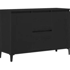 vidaXL Dressoir Zwart Eiken 104 x 35 x 70 cm Bewerkt hout