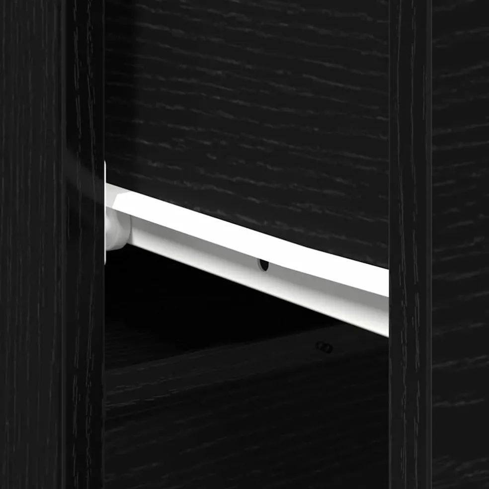 vidaXL Dressoir Zwart Eiken 30 x 30 x 70 cm Bewerkt hout