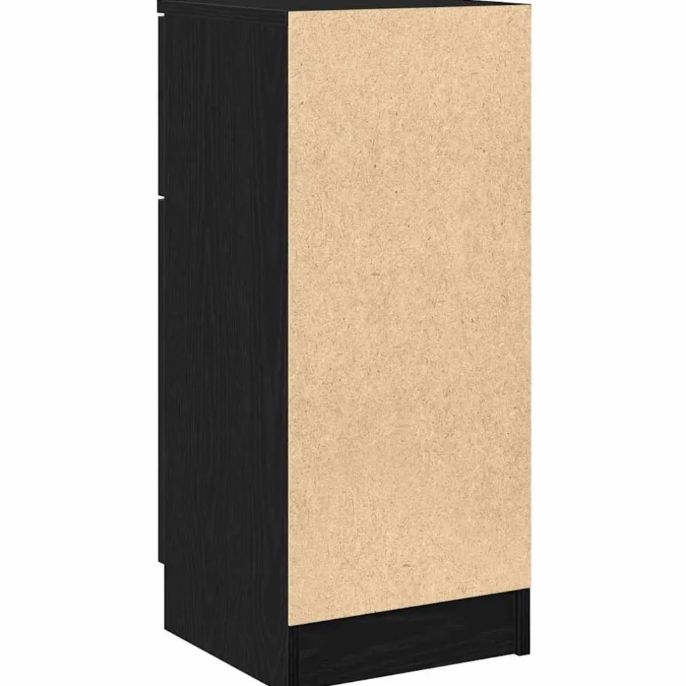 vidaXL Dressoir Zwart Eiken 30 x 30 x 70 cm Bewerkt hout
