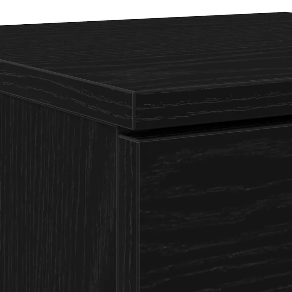 vidaXL Dressoir Zwart Eiken 30 x 30 x 70 cm Bewerkt hout