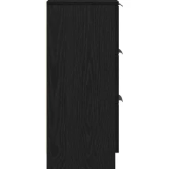 vidaXL Dressoir Zwart Eiken 30 x 30 x 70 cm Bewerkt hout