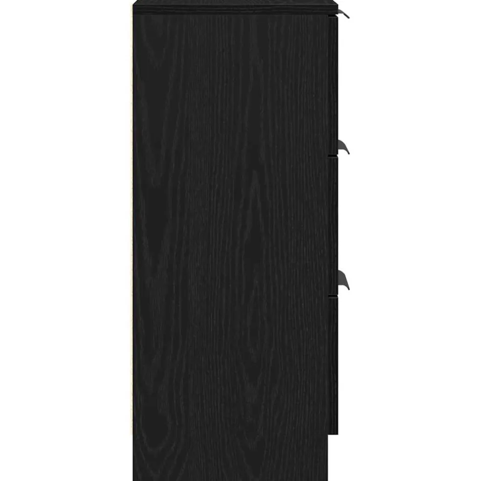 vidaXL Dressoir Zwart Eiken 30 x 30 x 70 cm Bewerkt hout