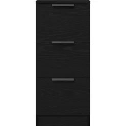 vidaXL Dressoir Zwart Eiken 30 x 30 x 70 cm Bewerkt hout