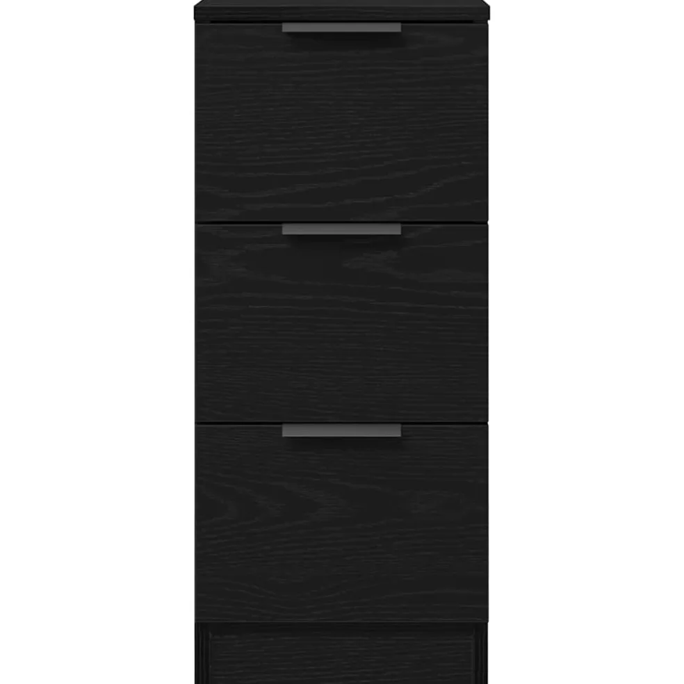 vidaXL Dressoir Zwart Eiken 30 x 30 x 70 cm Bewerkt hout