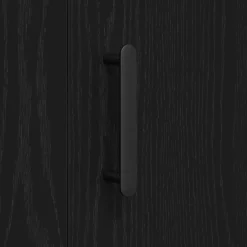 vidaXL Dressoir Zwart Eiken 90 x 34 x 80 cm Bewerkt hout