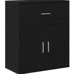 vidaXL Dressoir Zwart Eiken 60 x 31 x 70 cm Bewerkt hout