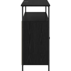 vidaXL Dressoir Zwart Eiken 100 x 35 x 80 cm Bewerkt hout