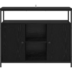 vidaXL Dressoir Zwart Eiken 100 x 35 x 80 cm Bewerkt hout