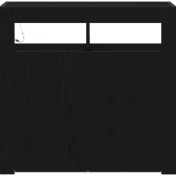 vidaXL Dressoir Zwart Eiken 80 x 35 x 75 cm Bewerkt hout