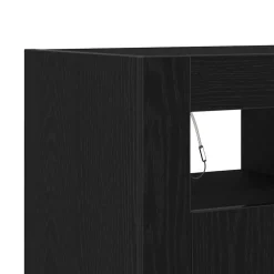 vidaXL Dressoir Zwart Eiken 80 x 35 x 75 cm Bewerkt hout