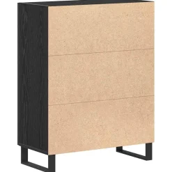 vidaXL Dressoir Zwart Eiken 69,5 x 34 x 90 cm Bewerkt hout