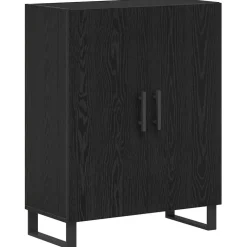 vidaXL Dressoir Zwart Eiken 69,5 x 34 x 90 cm Bewerkt hout