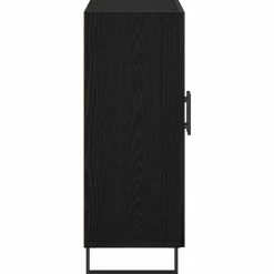 vidaXL Dressoir Zwart Eiken 69,5 x 34 x 90 cm Bewerkt hout