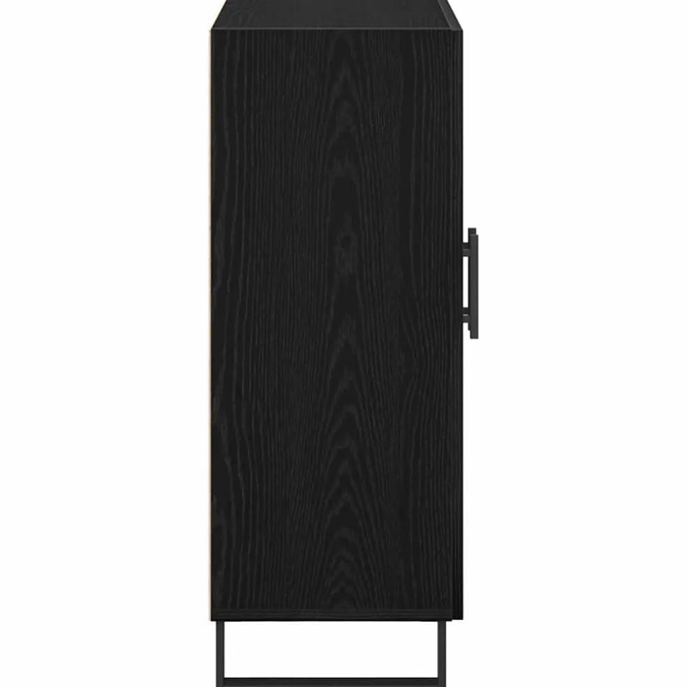 vidaXL Dressoir Zwart Eiken 69,5 x 34 x 90 cm Bewerkt hout